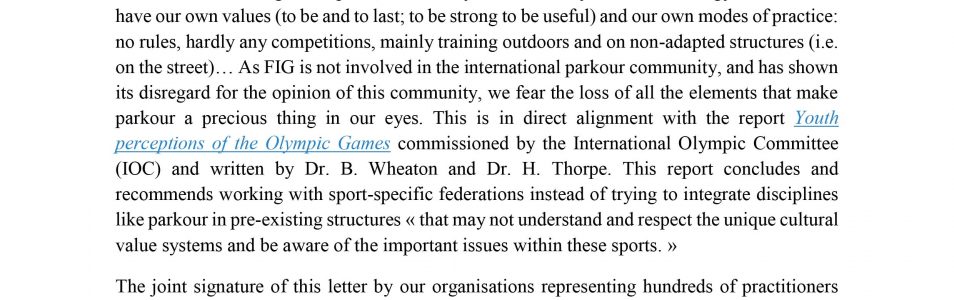 Lettre ouverte à la Fédération Suisse de Gymnastique (STV/FSG)